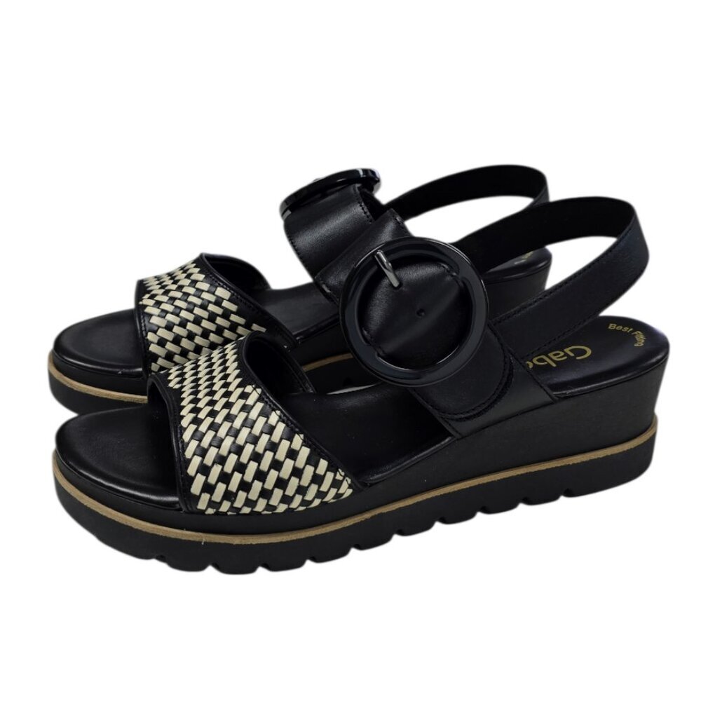 Gabor Strappy Slingback Wedge Sandals, Leather, Braided, Size UK 7/ US 9.5